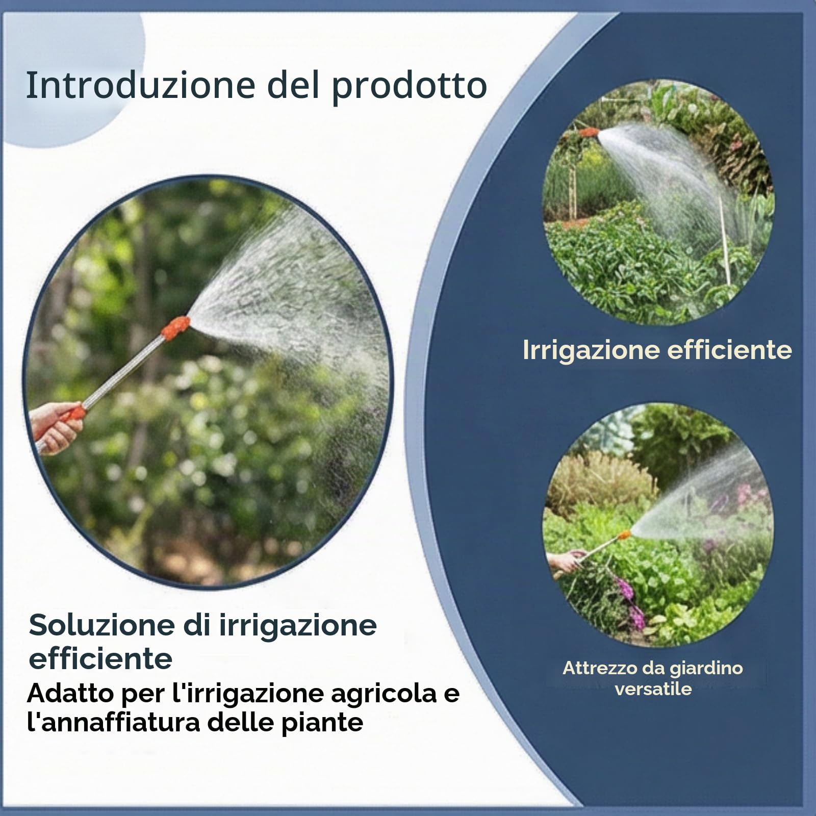 Asta di Prolunga Telescopica Per Spruzzatore da 2,6 m, Prolunga Per Bacchetta Per Spruzzatore da Giardino in acciaio inossidabile, per l'irrigazione agricola e l'innaffiamento delle piante