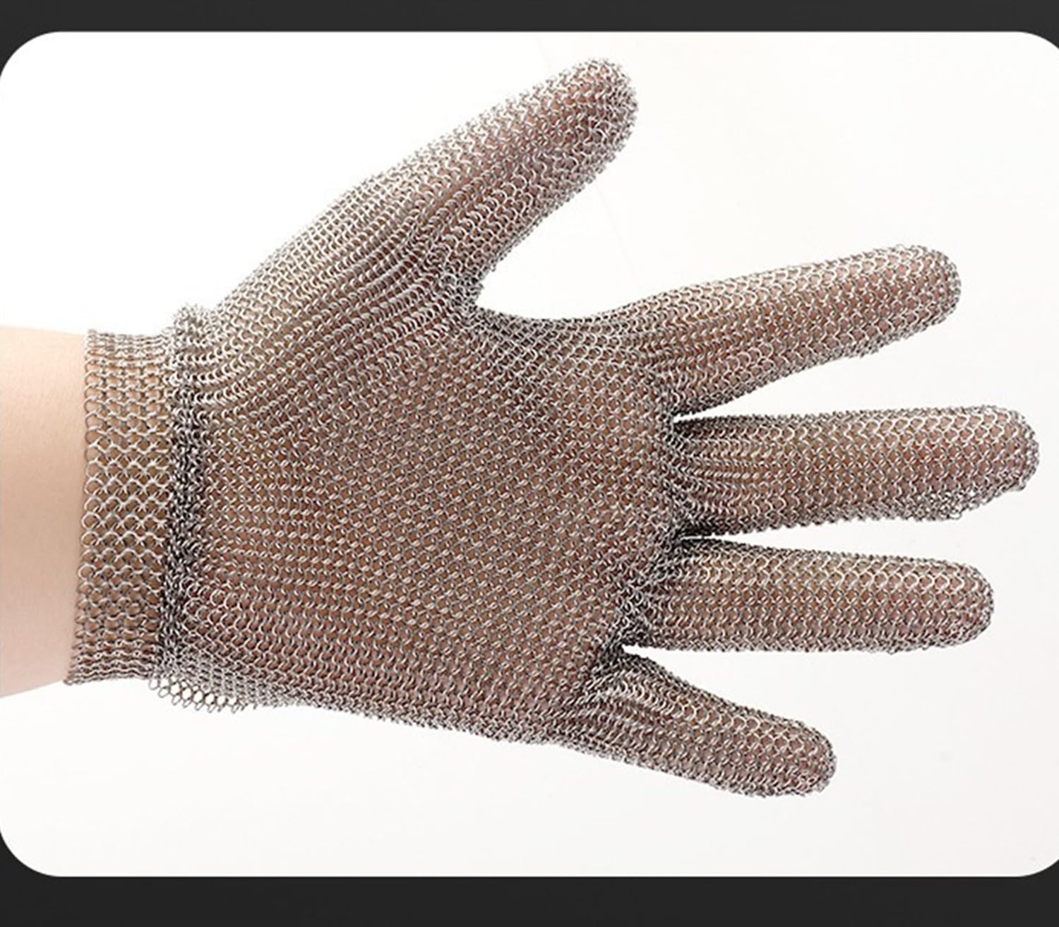 Guanti resistenti al taglio per lavoro di sicurezza, guanti antiscivolo in maglia di maglia per la lavorazione della carne, guanti resistenti in acciaio inossidabile per protezione e destrezza