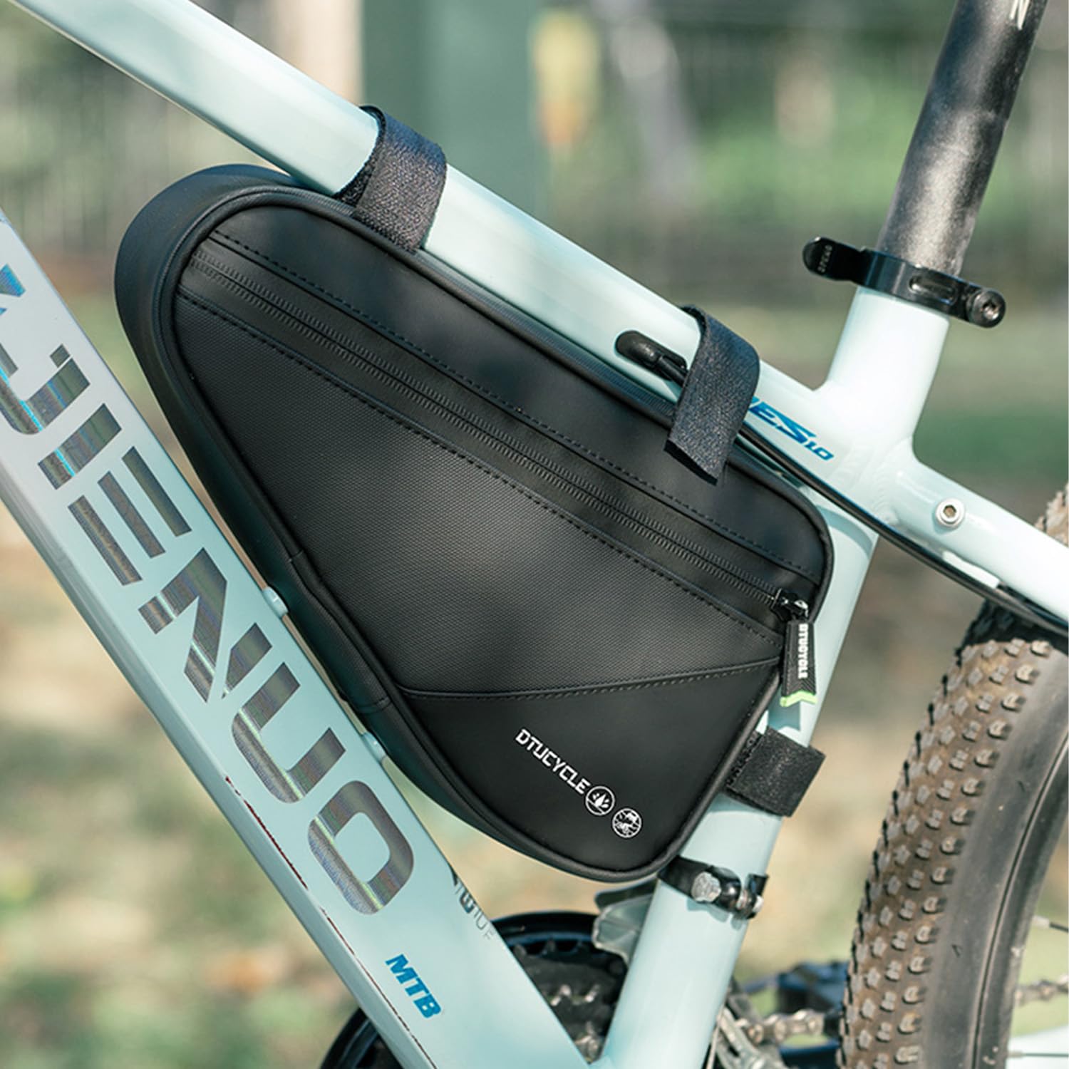 Torba na ramę roweru, 2 l trójkątna torba rowerowa, wodoodporna torba na ramę roweru, torba rowerowa miejska i szosowa na telefony komórkowe, klucze, narzędzia i minipompki, szara