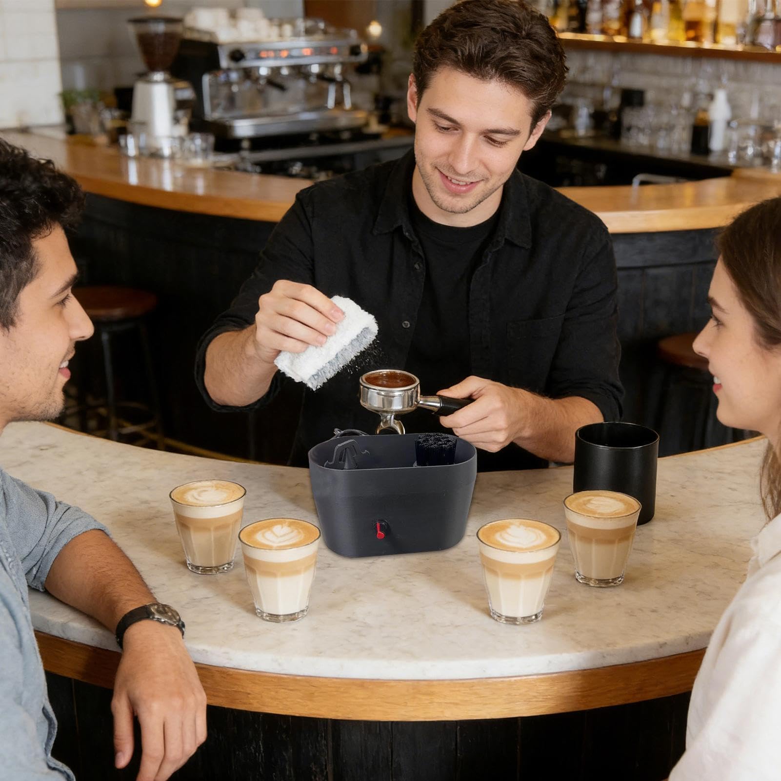 2025 Nouveau Kit De Nettoyage De Porte-Filtre À Café, Nettoyeur Électrique Automatique Marc Café, Compatible avec Les Porte-filtres De Machine À De 51/53/58 Mm, Idéal pour Un Usage Domestique