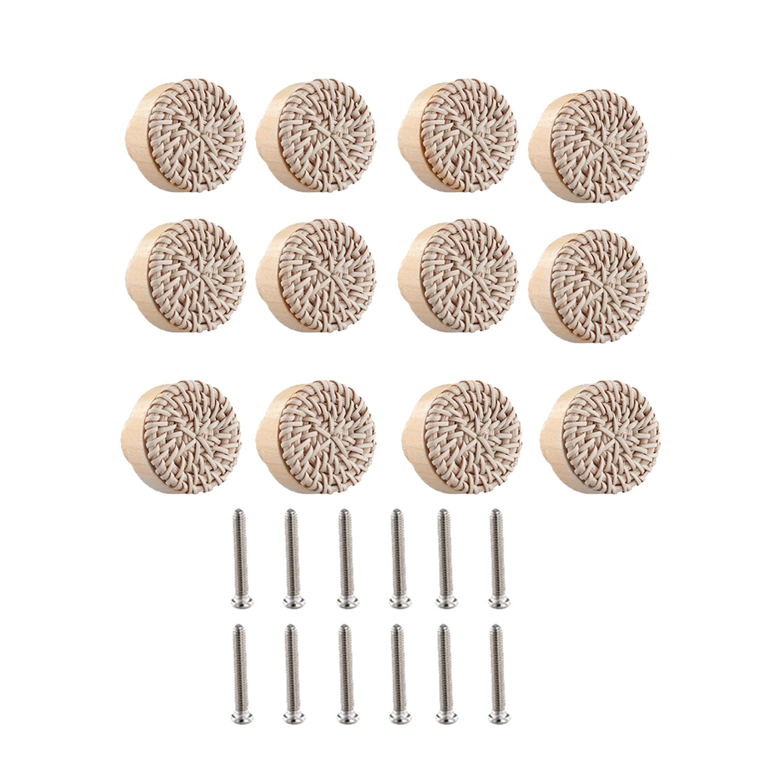 Tertioi Logs Color 12Pcs/Set Furniture Pull Handles Wooden Knobs Wooden Drawer Knobs Hardware Set Classic Charm Cabinet Handles