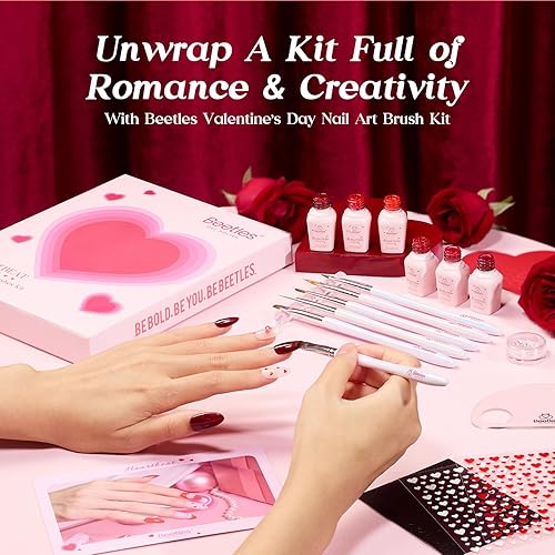 Miniatura 49 de Beetles - Juego de 6 pinceles de gel para arte de uñas, diseño de esmalte de gel, herramientas de pintura con pincel plano, pincel ovalado, pincel
