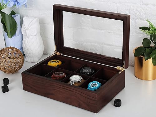 Miniatura 4 de Apace Living Caja de té (8 compartimentos) nogal oscuro + caja de té (8 compartimentos) palisandro