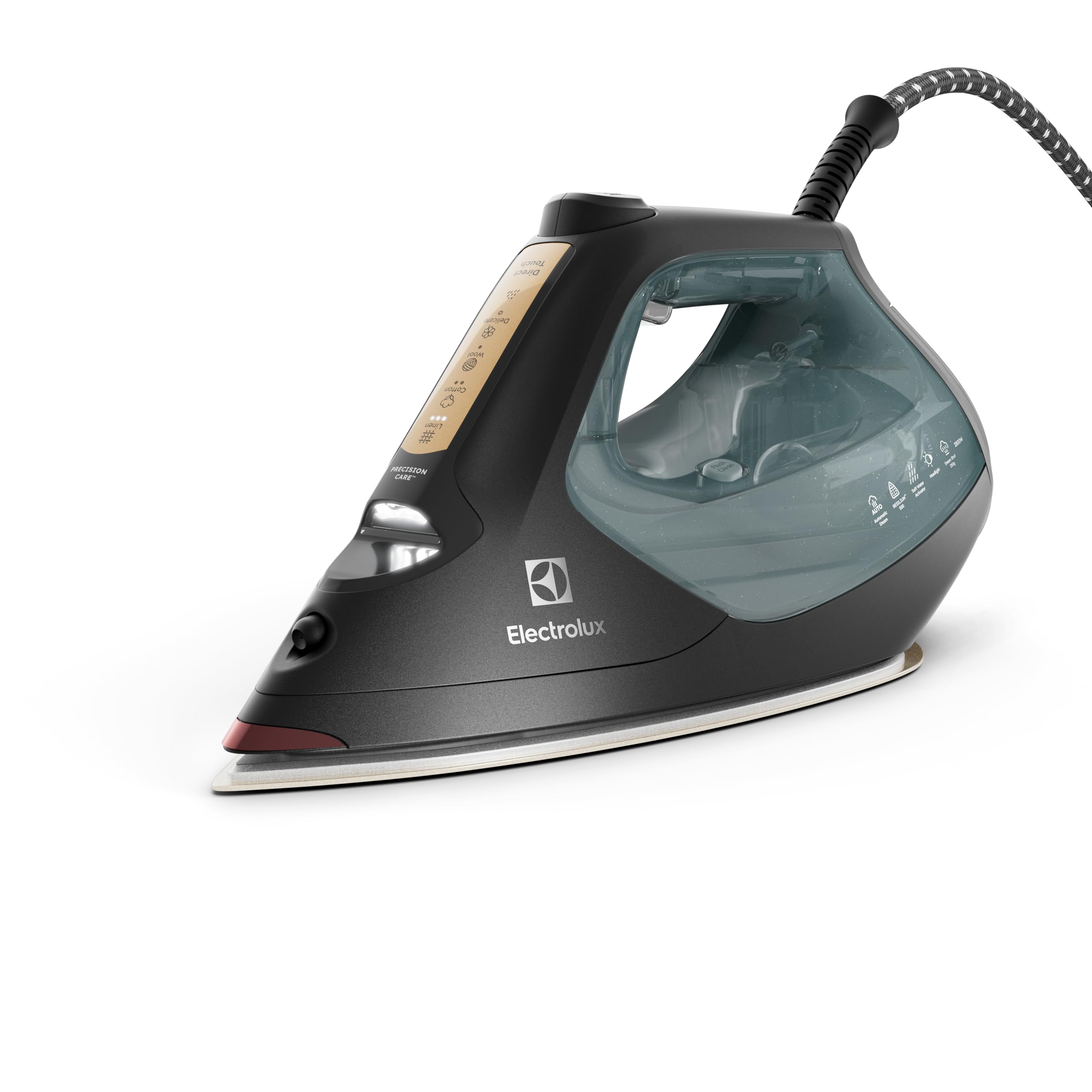 Electrolux Renew 800 E8SI2-8OG - Plancha con iluminación frontal y botón de vapor, placa resistente a los arañazos, función antical, plástico reciclado, golpe de vapor 250 g/min,