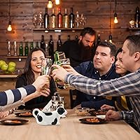 Vista 7 de Bote de salsa blanca, jarra de cerámica de vaca de 11 onzas, jarra de salsa pequeña con mango suave, bote de salsa de porcelana para aderezo