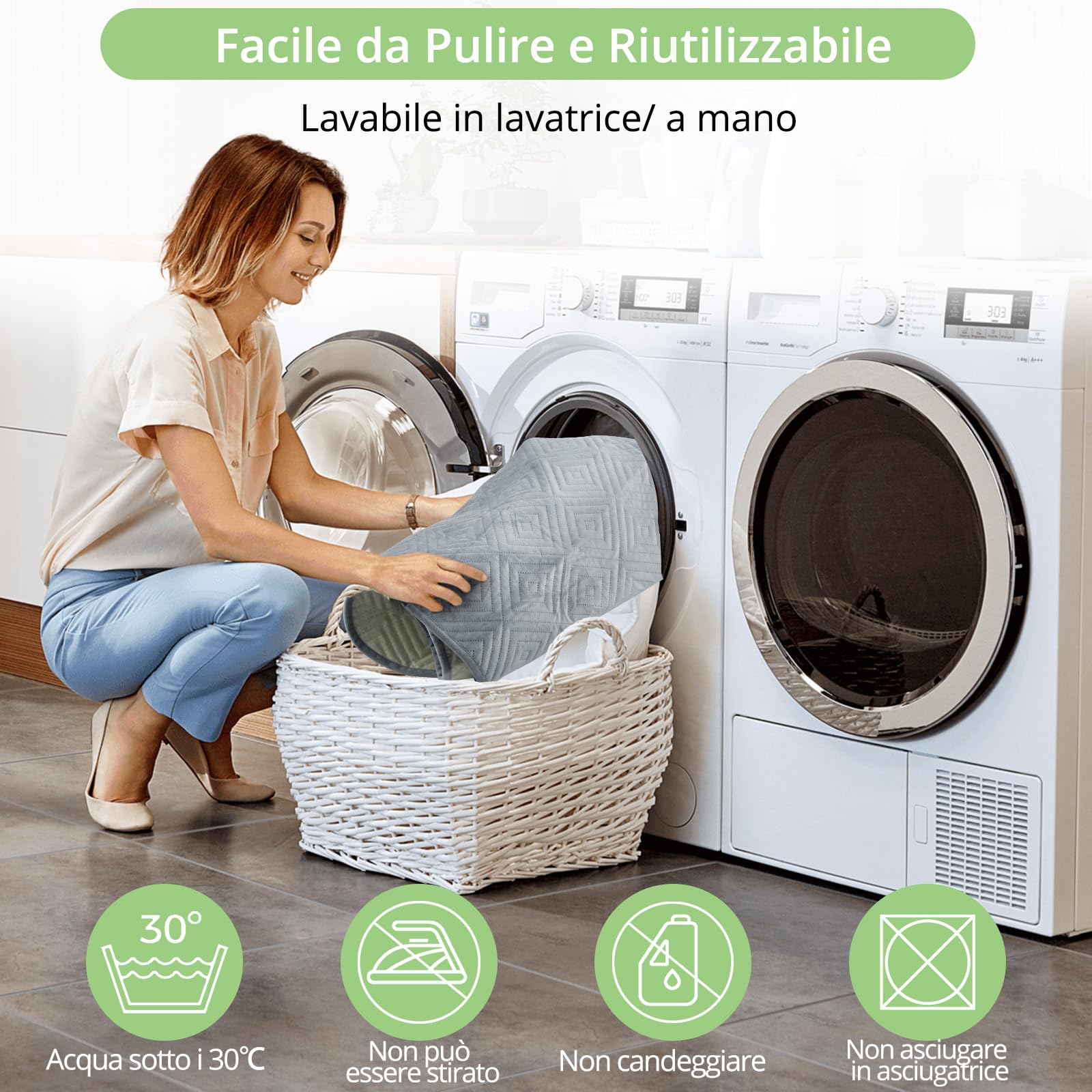 2 Pezzi Tappetini Lavabili per Cani,Tappetini per Addestramento Cuccioli, Antiscivolo,a Prova di Perdite e Riutilizzabili,70x100 cm(27 inx39 in),per Cani Gatti