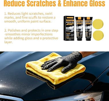 Car Scratch Remover, Scratch Remover for Vehicles, Car Cloth Polish Scratch Remover, Car Paint Scratch Repair Paste, Easy Application Scratch Removal Wax (2Pcs)
