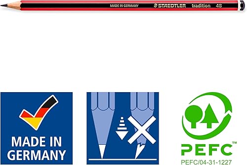 Miniatura 5 de STAEDTLER 110-4B Tradition - Lápiz de grafito para dibujar y dibujar - 4B (caja de 12)