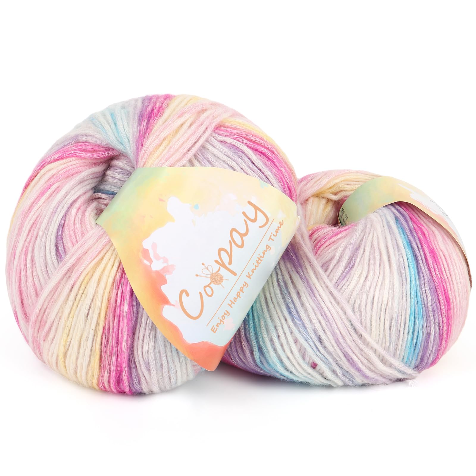 Coopay Yarn for Crocheting &amp; Knitting, Gradient Cake Yarns (Fairy Tale)