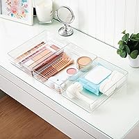 Vista 7 de STORi SimpleSort 3-Piece Stackable Clear Drawer Organizer Set 9" x 6" x 2" Rectangle Trays Wide Makeup Vanity Storage Bins and Office Desk