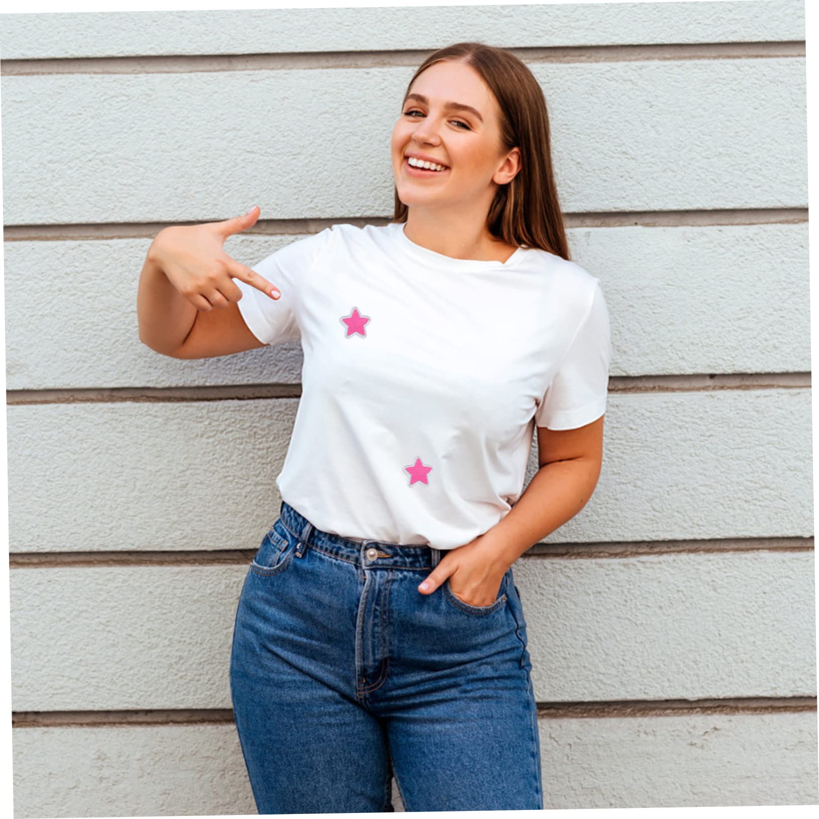 STOBOK 100pezzi Patches Ricamati Adesivi Per Abbigliamento Toppe Forma Di Stella Per Decorazione e Riparazione Per Vestiti e Zaini