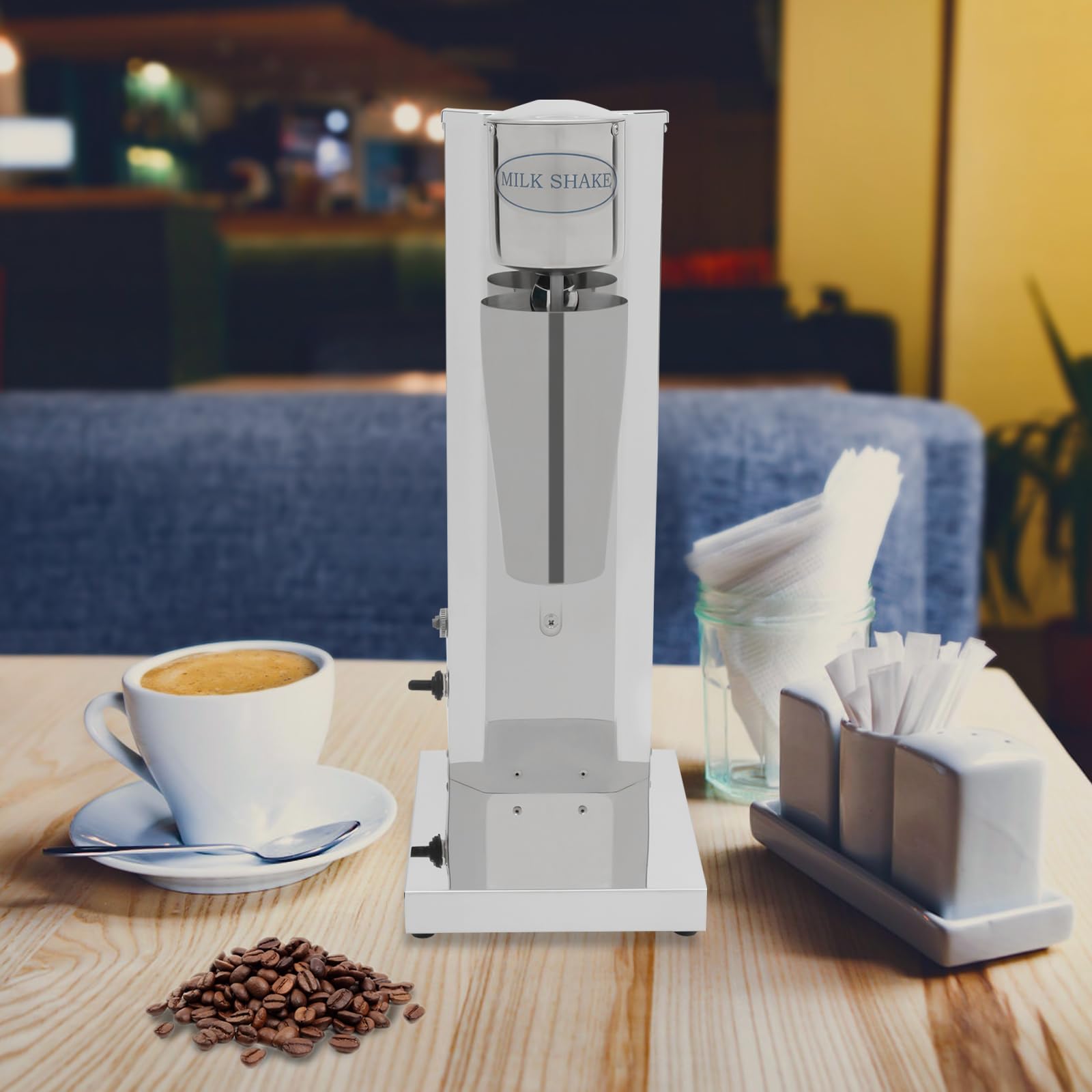 Machine à milkshake électrique en acier inoxydable, jusqu'à 18 000 tr/min, interrupteur One Touch, 2 vitesses, avec bol mélangeur, pour shakes protéinés, cocktail