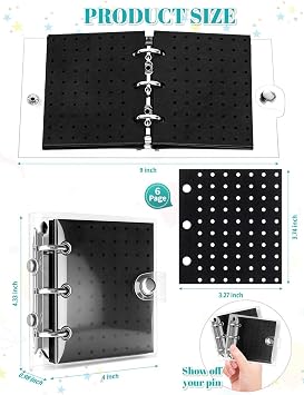 2Pcs Mini Enamel Pin Display Book Portable Pin Trading Book Organizer Case