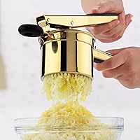 Vista 8 de Zulay Kitchen Ricer de papas grande de 15 onzas, triturador de papas de acero inoxidable resistente para puré de papas, puré de papas y prensa