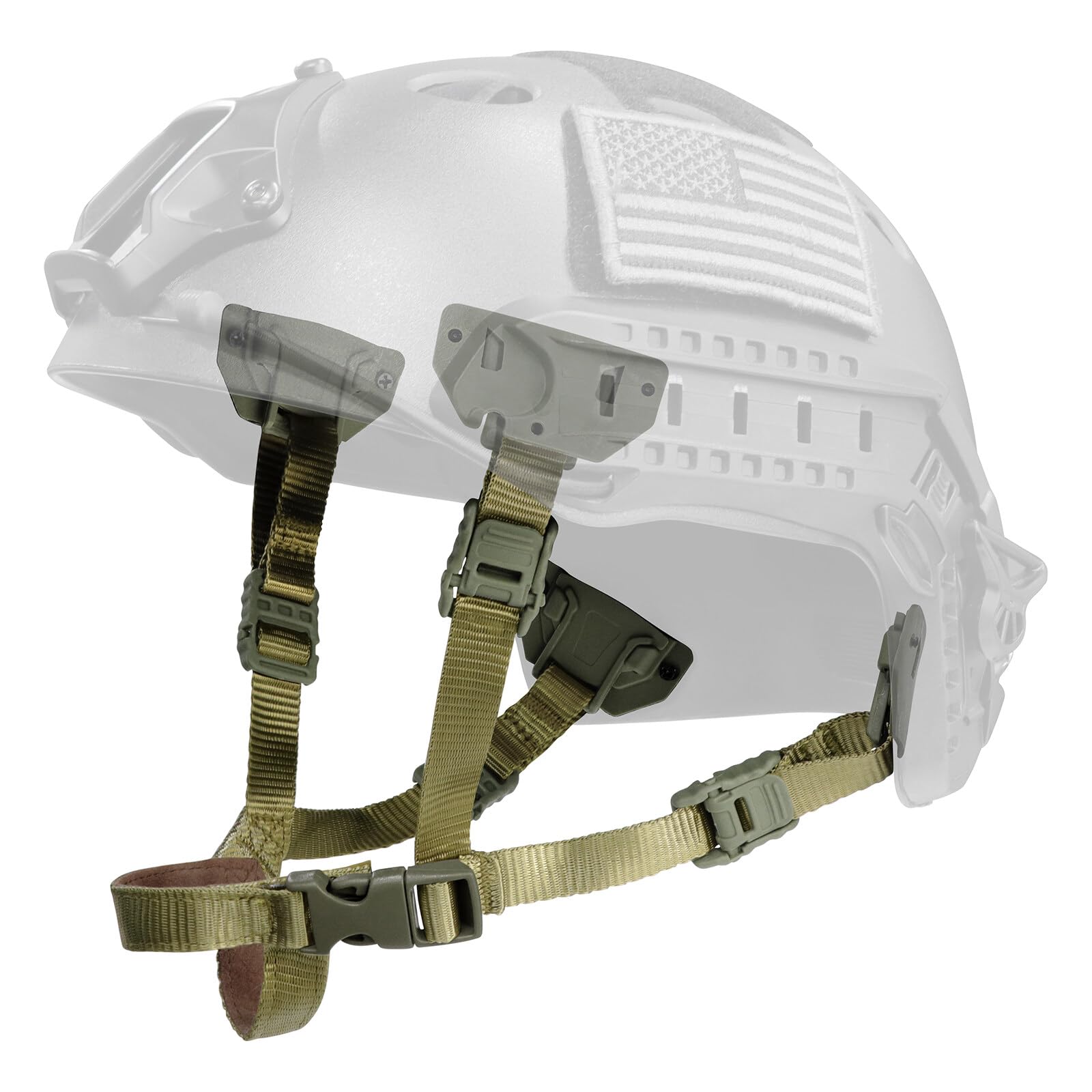 Tactical Helmet Chin Strap Adjustable Dial 4 Points Suspension System with Bolts and Screws for Tactical Fast MICH Bump Helmet Accessory