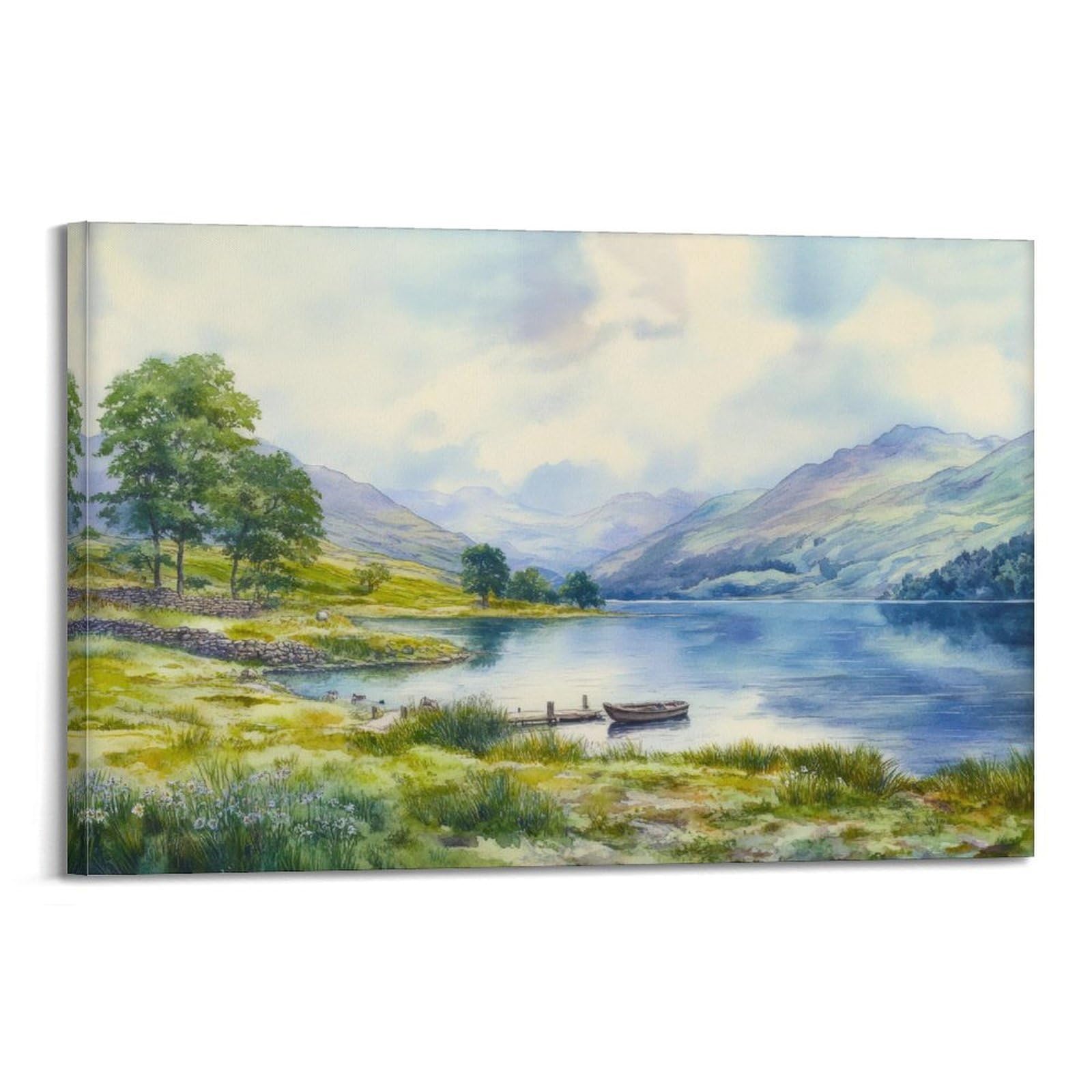 xiaoxiaoshen Lake District England Travel Scenic Canvas Poster Wall Art Prints Room Aesthetic Murals Bedroom And Living Decorations 24x36inch(60x90cm)
