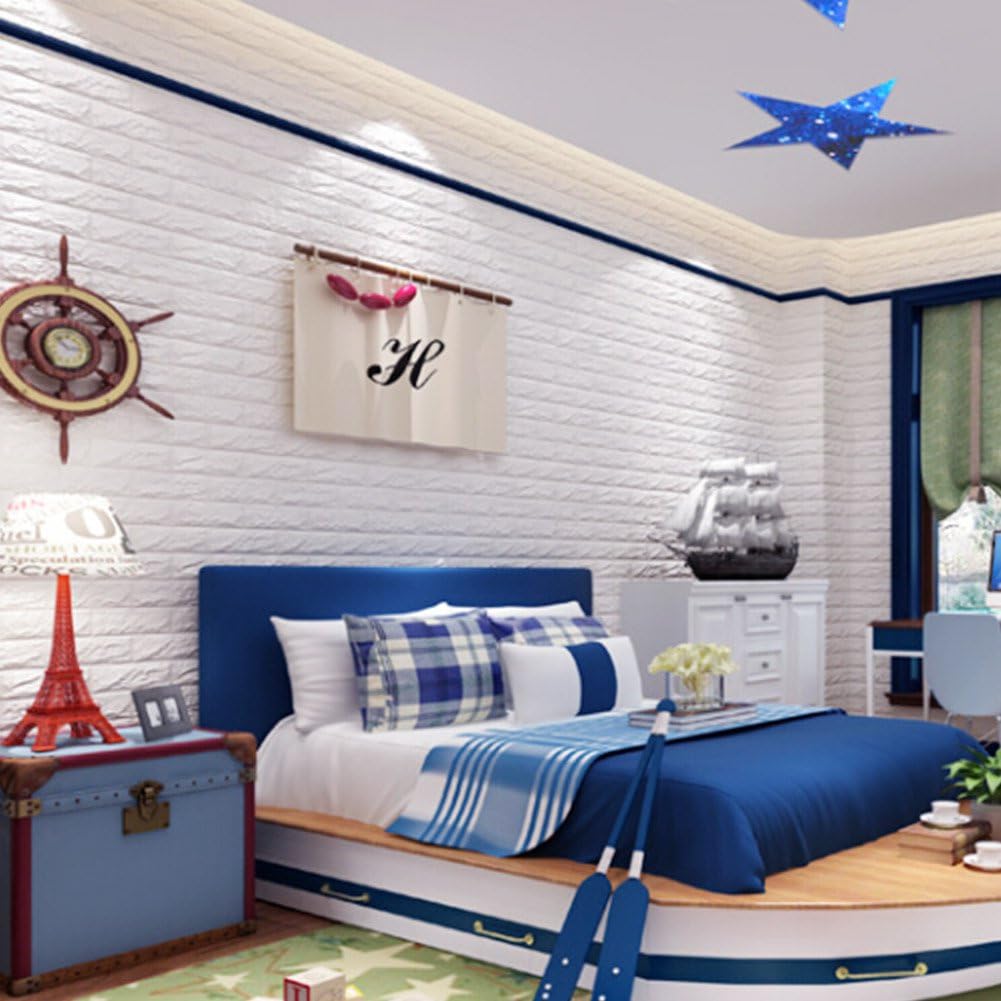 Amazon 3d 壁紙 レンガ調 Diyクッション シール シート 壁紙5枚セット 立体 壁用 レンガ 貼るだけ 壁材 ブリック ホワイトレン 発泡スチロール リアル風 レンガ 白 壁用 タイル 60cm 60cm 5 白 ウォールステッカー オンライン通販