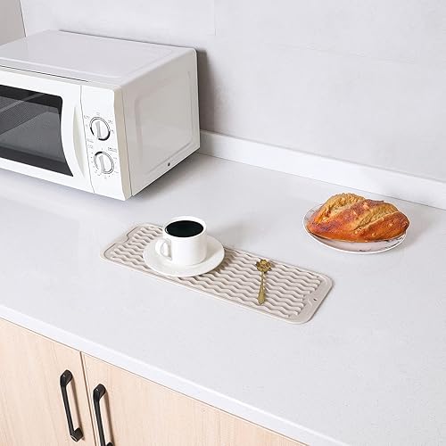 Miniatura 288 de Tapete de silicona para secado de platos para múltiples usos, fácil de limpiar, ecológico, resistente al calor, tapete de silicona para encimera