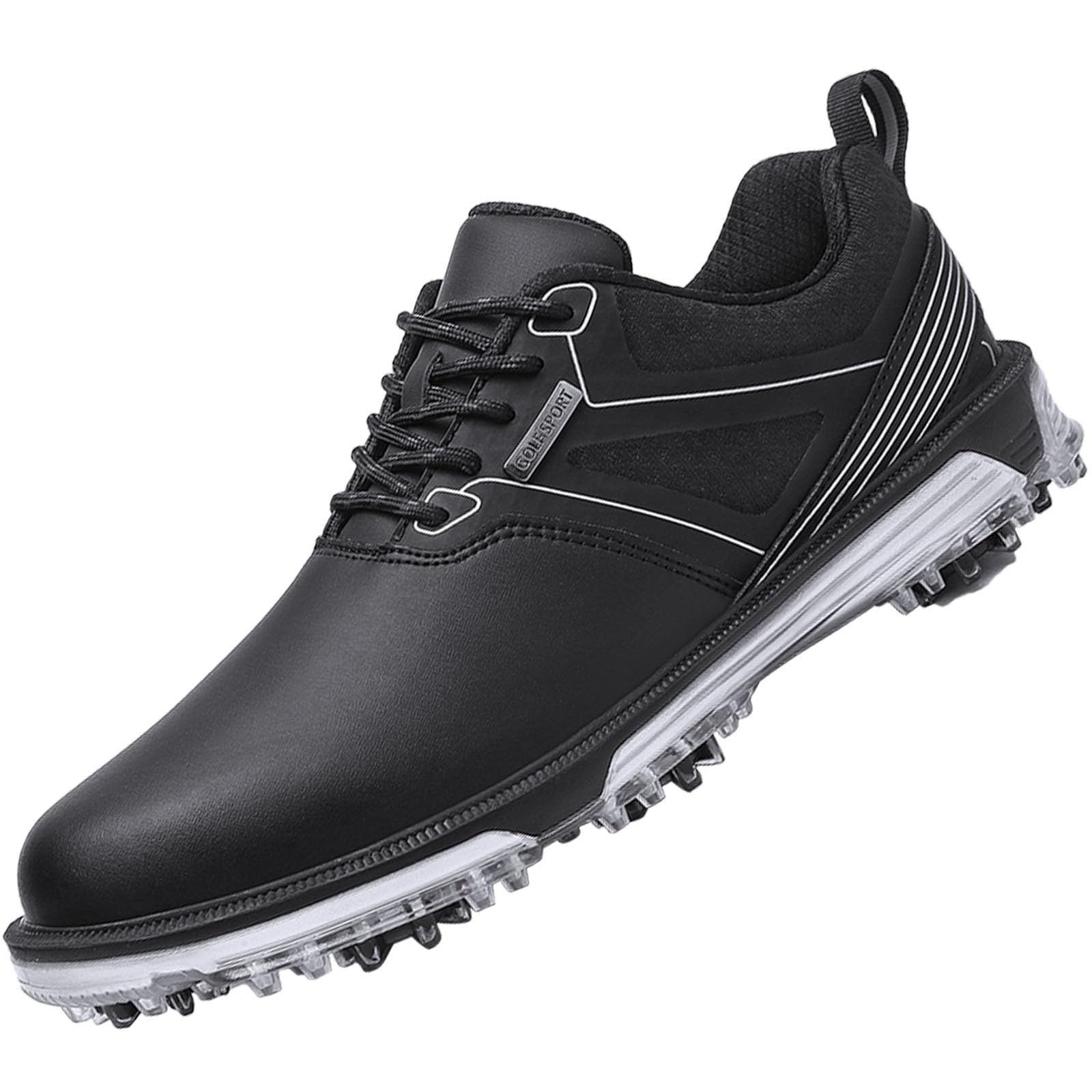 ULTIANT Zapatos de Golf para Hombre, Impermeables, Transpirables, Cordones, Zapatos de Entrenamiento