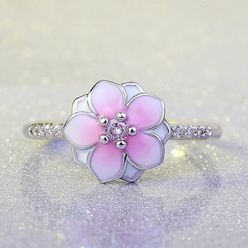 Miniatura 2 de Exquisito anillo de estilo fresco para mujer, anillos de amor, dulce melocotón, flor de zircón, anillo de dedo para mujer, joyería de compromiso,