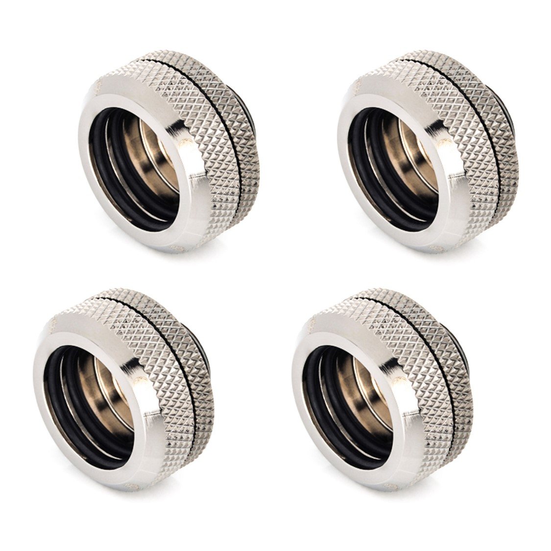 BitspowerG1/4" to Enhance Multi-Link Fitting for 16mm OD Rigid Tubing, Black Sparkle, 4-Pack