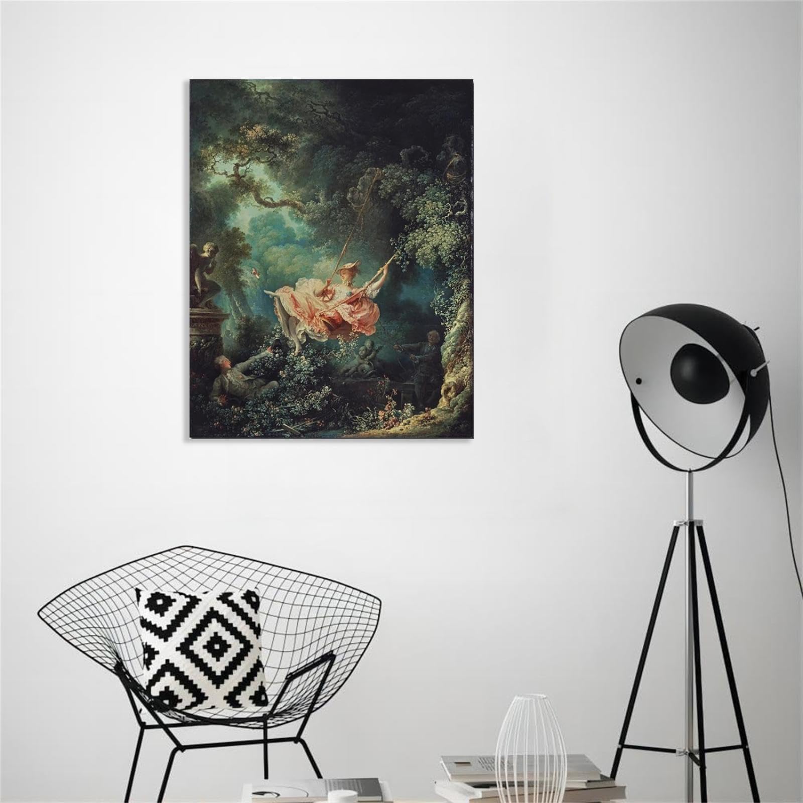 Amazon.com: SDYJ6GSW Famous Rococo Canvas Painting The Swing by