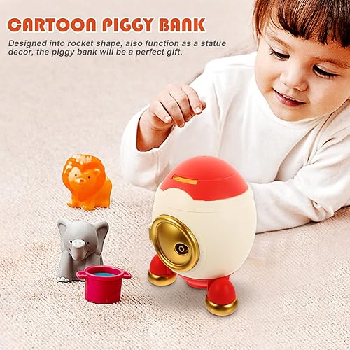Miniatura 6 de Gadpiparty Cohete alcancía con forma de cohete, caja de dinero, cohete, cohete, cohete, monedero, soporte para ahorrar espacio, decoración temática