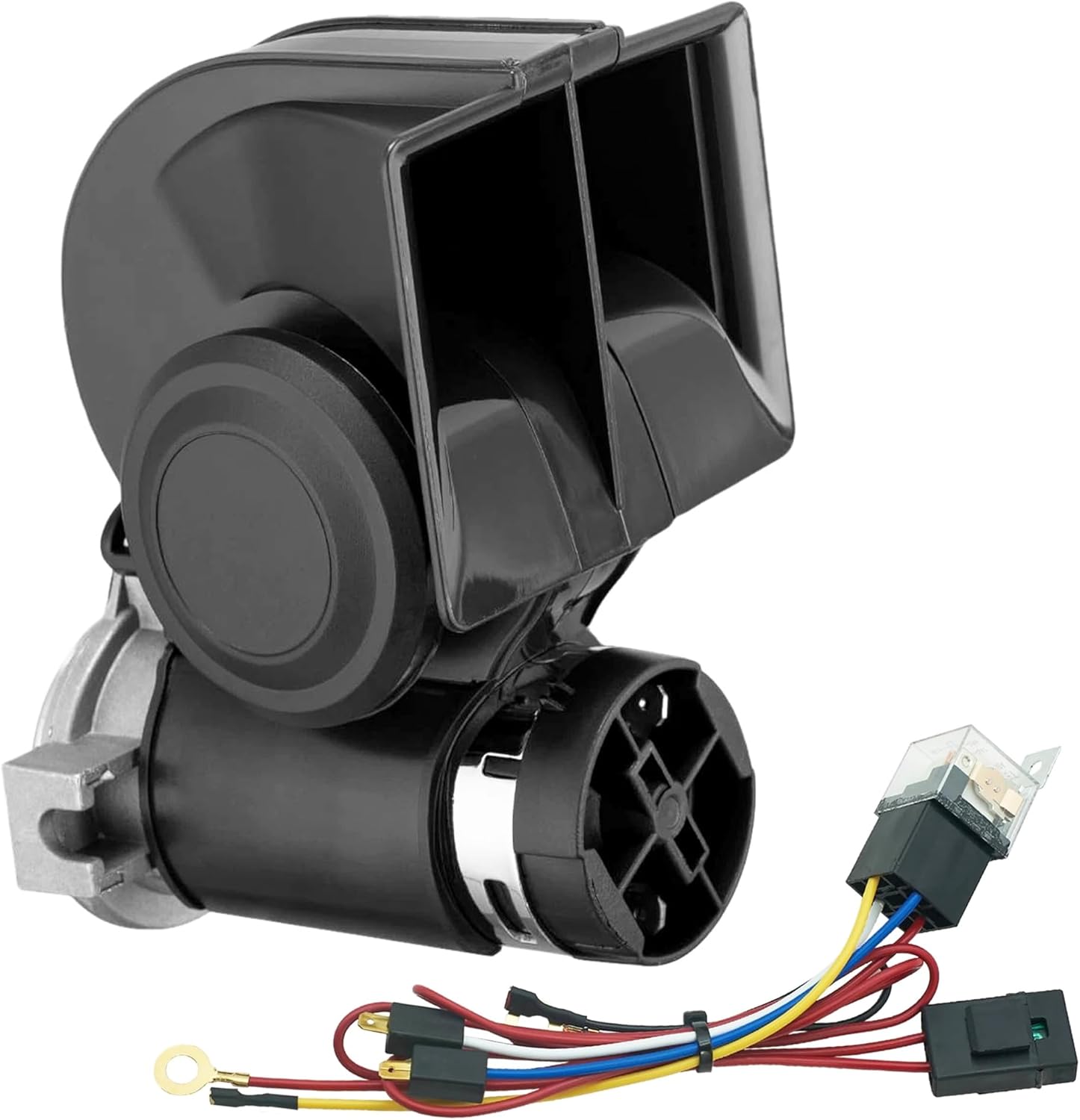 Air Horn 12V 150db Super Loud, Compact Twin Tone Trcuk Horn with Compressor and Relay Harness Kit, Fit for 12V Vehicles Truck Car Motocycle Upgrade