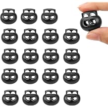 Drawstring Toggles Heavy Duty Cord Locks Double Hole, Black 20 Pack