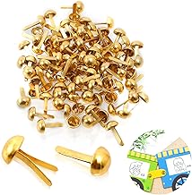 TENGEE 100 Stück Musterbeutelklammern,Rundkopfklammern,Metallhandwerk,Musterklammern,Musterbeutelklammer,Briefklammern,für Schule Büro Kartenherstellung,DIY Scrapbooking Handwerk Papier Verschlüsse