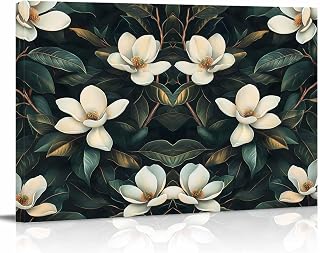 Rullikatlyi Floral Wall Decor for Living Room Bedroom, Botanical Garden Flower Country Nature Farm Leaf Bathroom Canvas Wall Art Aesthetic Modern, Kitchen Office Wood Oil Painting Pictures 12"x8"