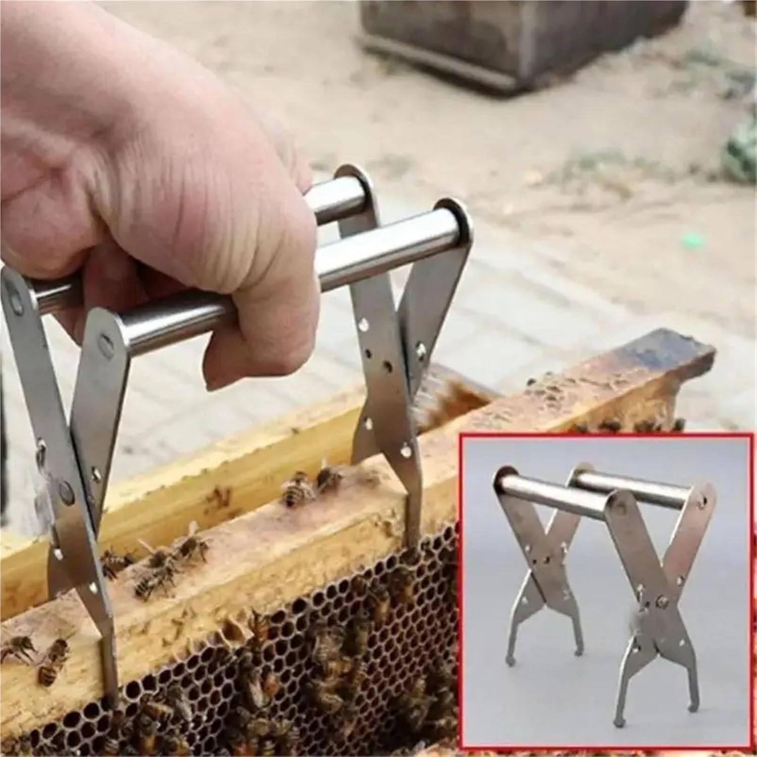 Beekeeping, 2-piece Beehive Tool Set, Stainless Steel E Clamps for Collecting and Extracting Honey,for Beekeepers