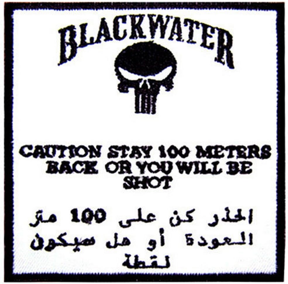 Blackwater 100 Meters Logo Guns Security Team Embroidered Iron on Patch