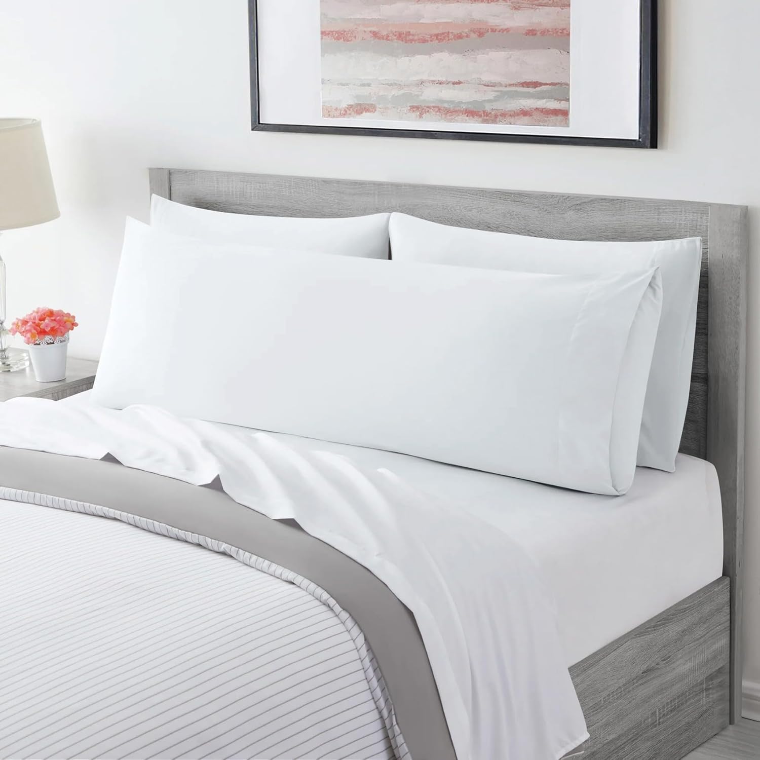 2000TC 1 Piece Body Full Long Pillow case Brushed Microfiber Ultra Soft