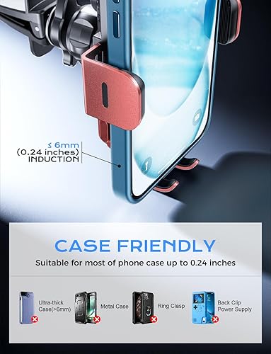 Miniatura 34 de CHGeek Cargador de coche inalámbrico, carga rápida de 15 W, soporte de teléfono para iPhone 15 14 13 12 11 Pro Max Xs, Samsung Galaxy S25 Ultra S24