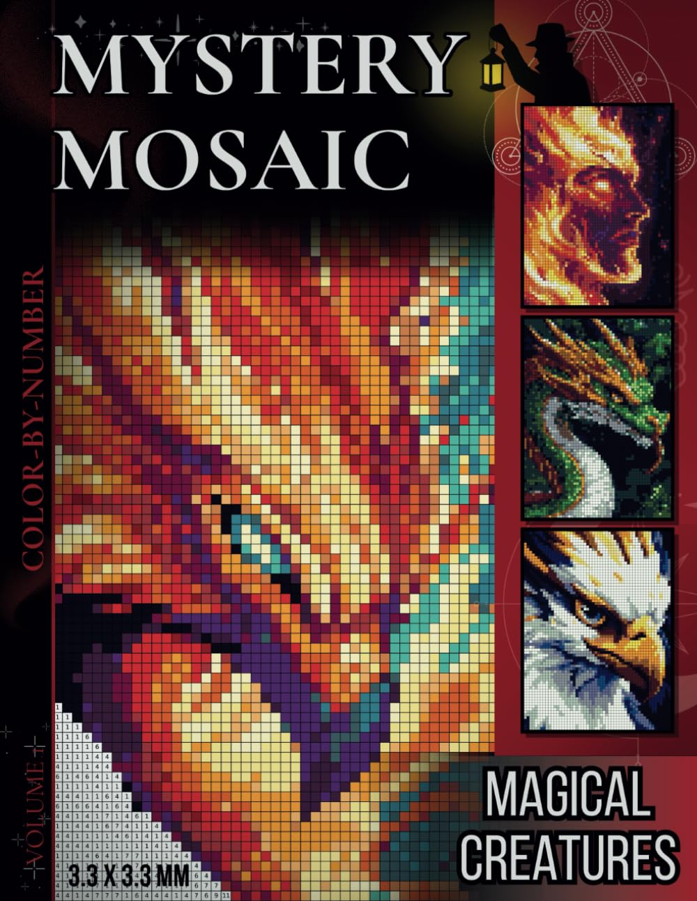 Mythical Creatures: Mystery Mosaic Color By Number For Adults: Reveal Dragons, Serpents, Golems & Undead in Mosaic Art | A Fantasy Coloring Quest for Adults