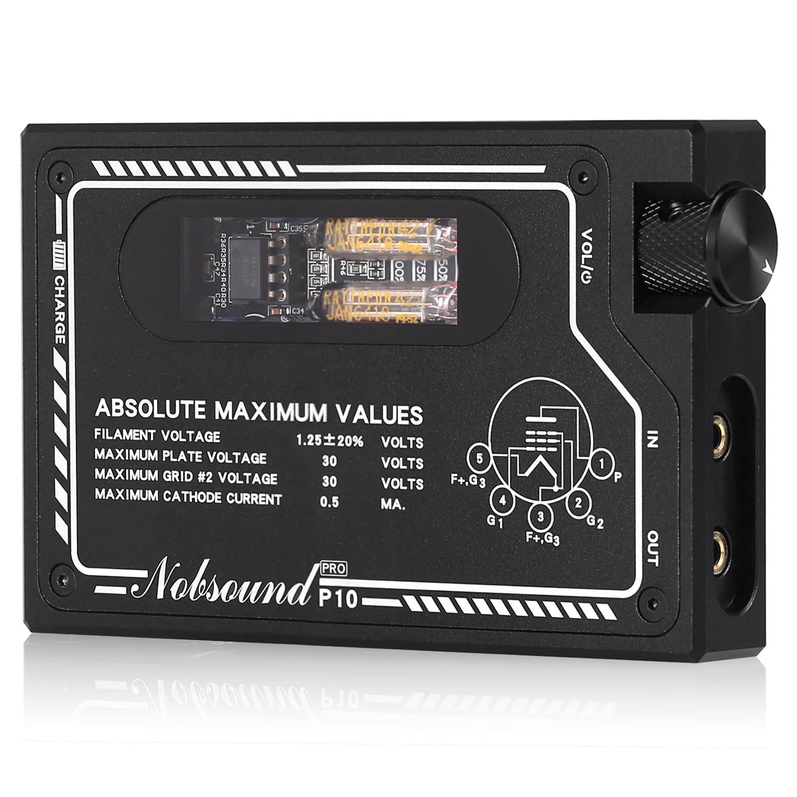 Nobsound Amplificatore per cuffie tubi: mini amplificatore portatile HiFi con tubi JAN6418, alimentato a batteria e ricarica USB-C per audiofili