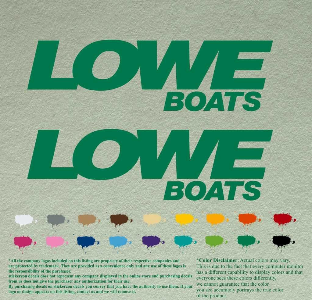 Pair of Lowe Boats Compatible Replacement Decals Vinyl Stickers Boat Outboard Motor Set of 2 (18", Black 070)