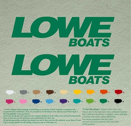 Miniatura 4 de Lowe Boats - Juego de 2 calcomanías de vinilo compatibles con botes fuera de borda (18 pulgadas, gris 071)