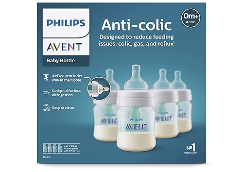 Miniatura 15 de Philips Avent Warming Bundle con biberón anticólicos con ventilación AirFree de 4 onzas, paquete de 4 unidades + calentador rápido de biberones