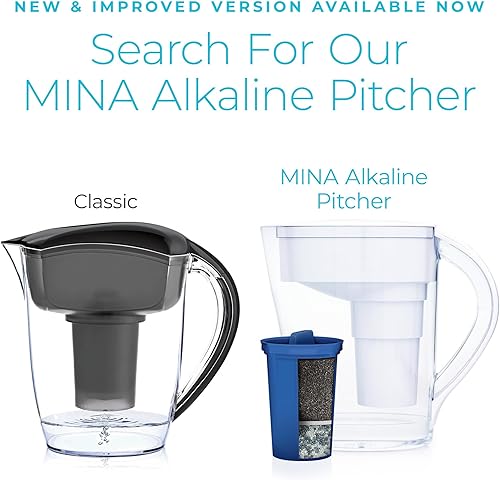 Miniatura 2 de Santevia Jarra de filtro de agua alcalina clásica y filtro de repuesto individual  Filtro de cloro y plomo  Jarra purificadora de agua  Jarra de