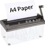 A4 Déchiqueteuse manuelle - Portable noir Mini Capacité du broyeur à papier 3L pour A4 Fichiers Documents Outil de coupe droite Accueil Bureau fournitures de bureau WD23BK