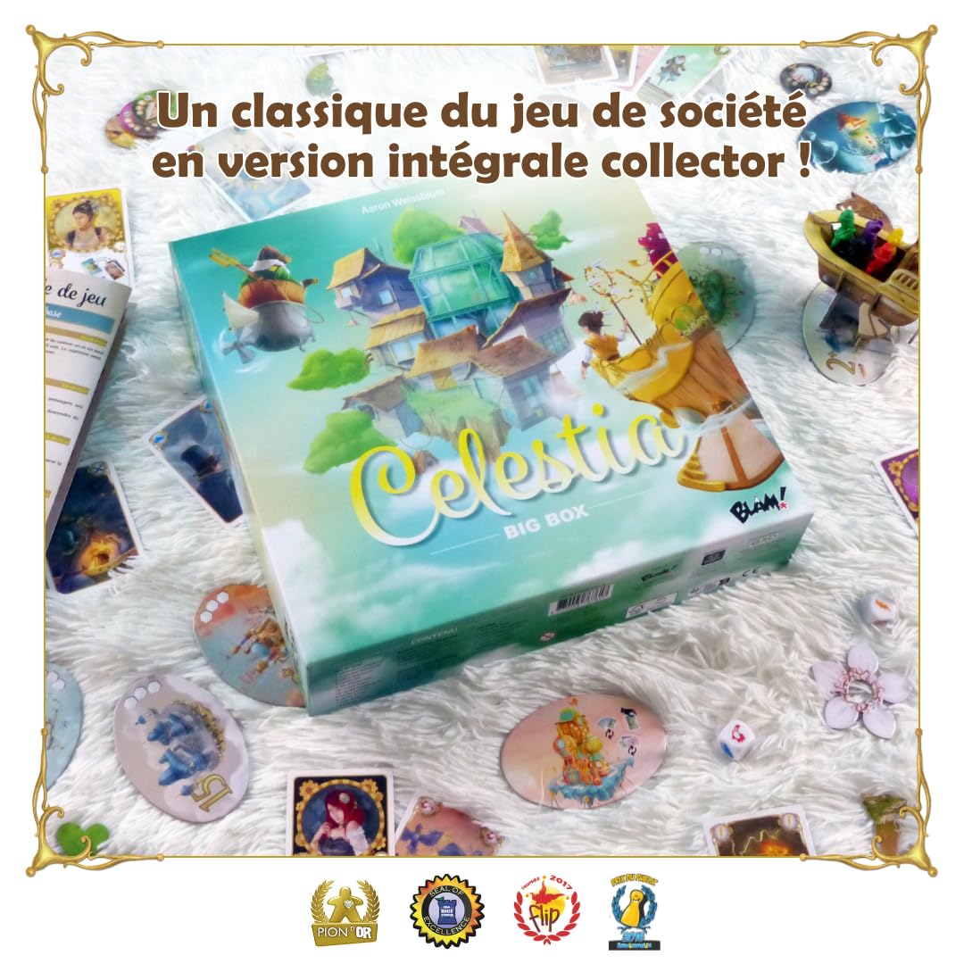 Blam! Celestia Big Box • Kompletna gra podstawowa kolekcjonerska + 2 rozszerzenia + ekskluzywne prezenty! - Rodzinna gra planszowa - Gra planszowa - od 2 do 6 graczy - Od 8 lat - 30 minut