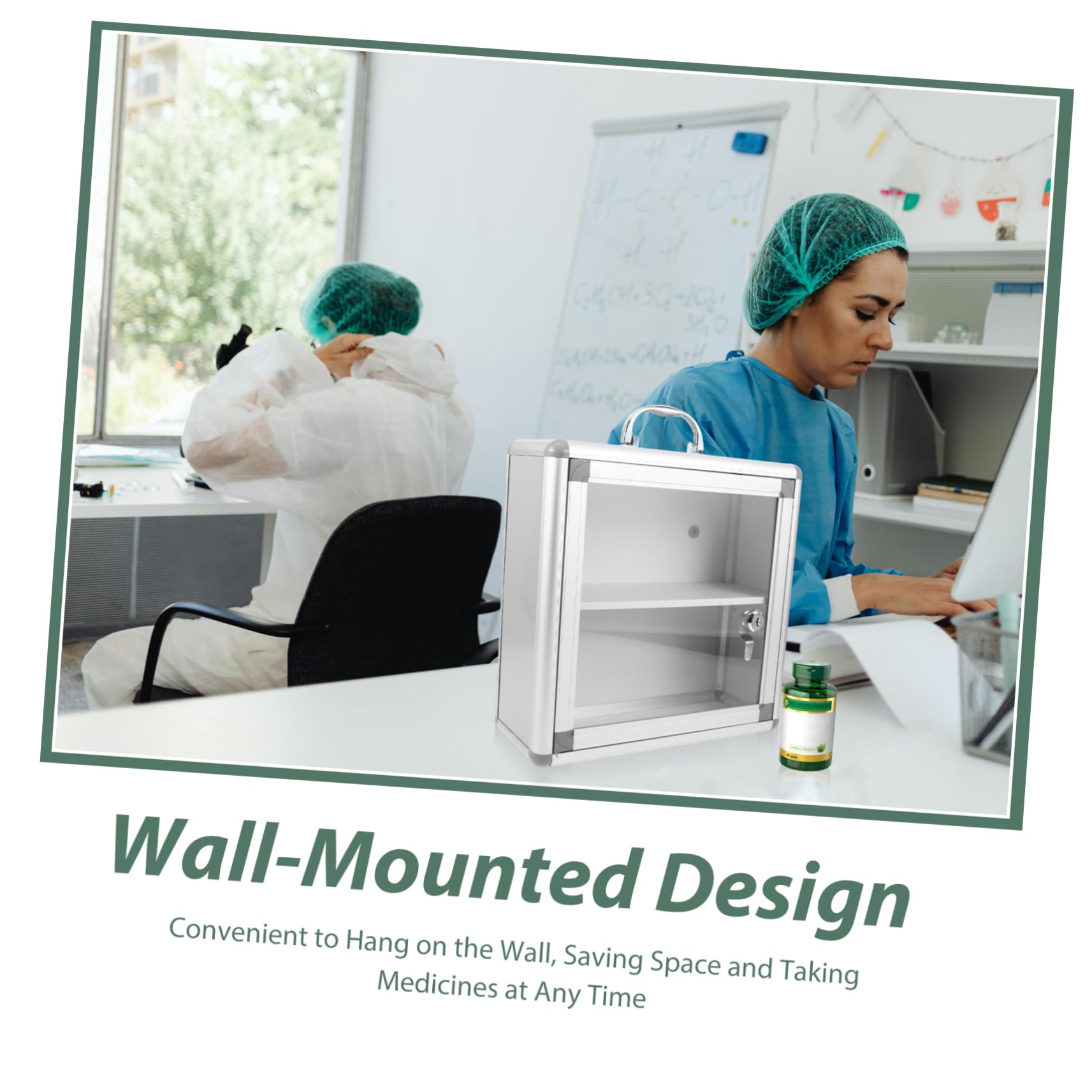 Cabilock Botiquín Caja de Pared Doble Compartimento de Metal Construcción Resistente y Fácil de Instalar para Uso en Lugares Públicos y Hogares