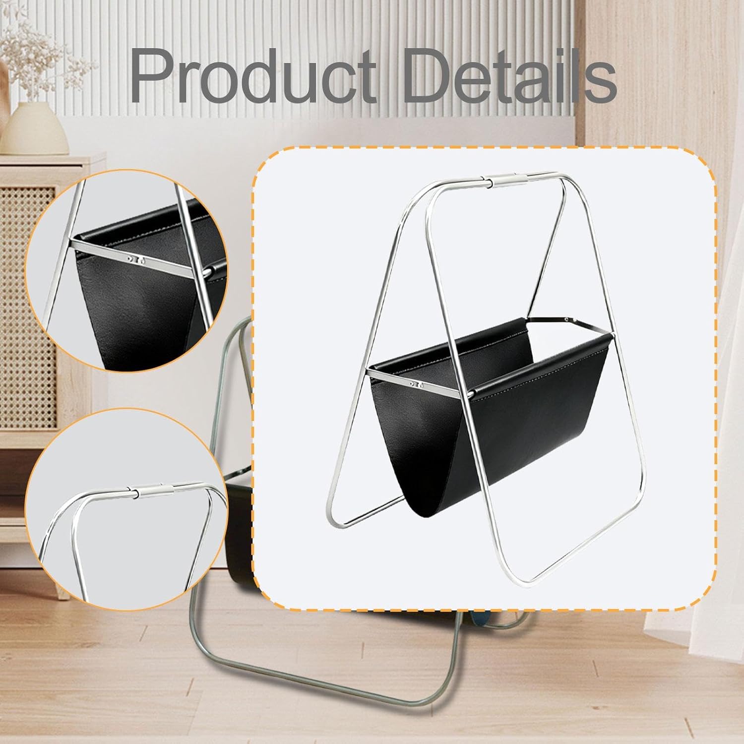 ステンレススチール製のマガジンラック、パンフレットホルダー、ホームオフィス、ショッピングセンター用の多機能PU情報棚、, 黒