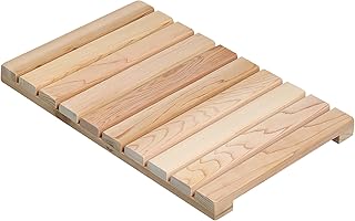 bingaai Cedar Wood Shower Mat, Cedar Wooden Bath Mats, Small Wood Bath Mat 20 x 13 in, Shower Stall Mat Non-Slip for Bathroom Bathtub Spa Sauna Garden Home, Wooden Floor Mat for Indoor and Outdoor