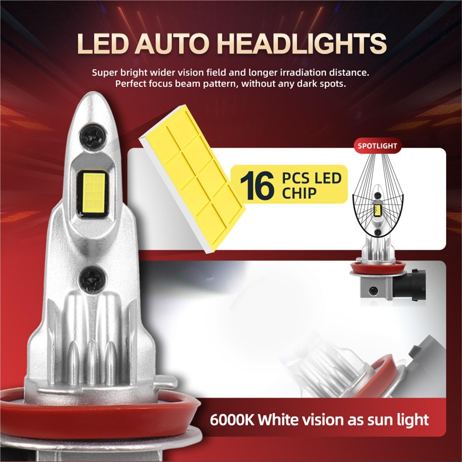 lampą halogenową 1 szt. H7 Led Lights H4 H11 H1 Motocykl Reflektor Moto Lampa 12v 60W Motocykl 6000K Żarówki CSP(H4)