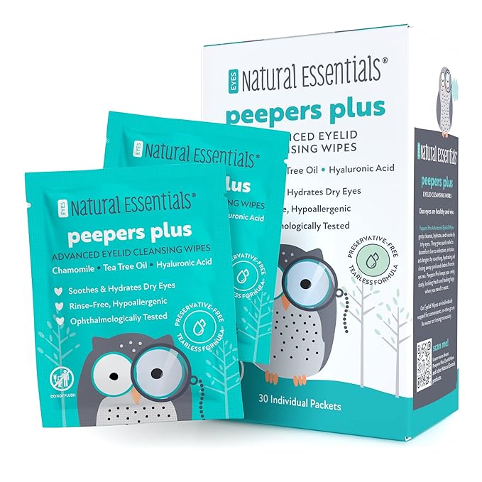 Peepers Plus Advanced Eyelid Wipes by Natural Essentials