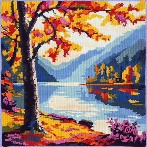 XDEGHUANGSS Juego de cojines de nudos para adultos, principiantes, funda de almohada, ganchillo, juegos de manualidades, lienzo preimpreso, hilo, pasatiempos, bricolaje, decoración del hogar, regalo