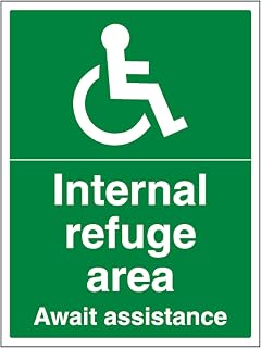 V Safety Internal Refuge Area - Portrait 300 x 400 mm - 2mm Super-Tough Rigid Plastic Safety Sign